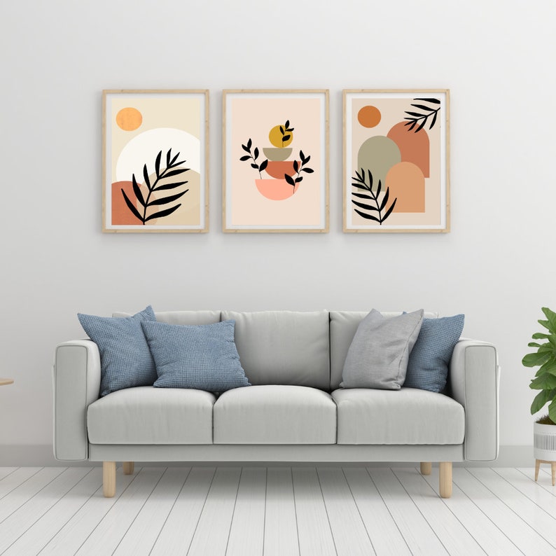 Abstract Boho Wall Art Prints (Set of 3)