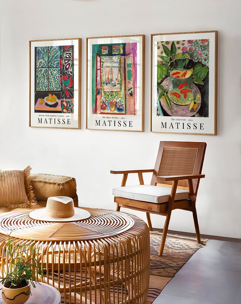 Matisse-Inspired Gallery Wall Set: Abstract Landscapes and Nature Still Lifes