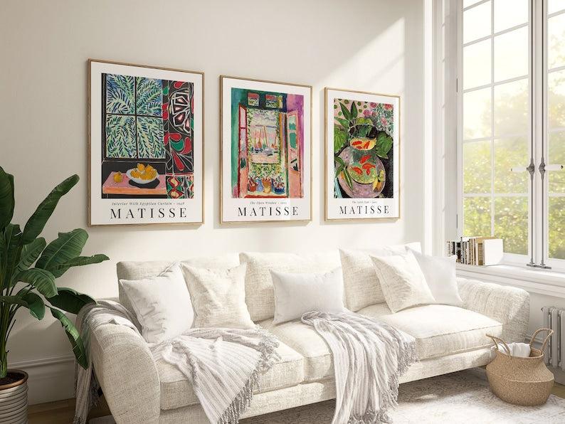 Matisse-Inspired Gallery Wall Set: Abstract Landscapes and Nature Still Lifes