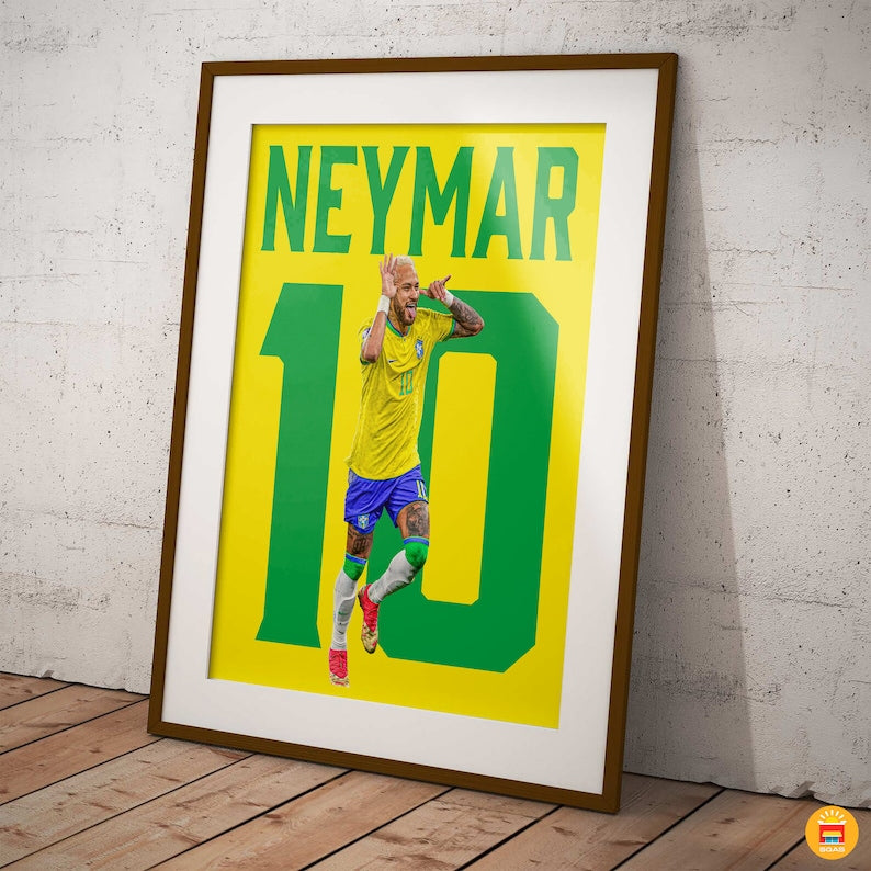 Soccer GOATs Poster Quadruple: Mbappe, Ronaldo, Messi, Neymar