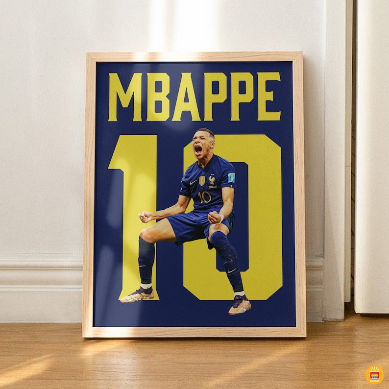 Soccer GOATs Poster Quadruple: Mbappe, Ronaldo, Messi, Neymar