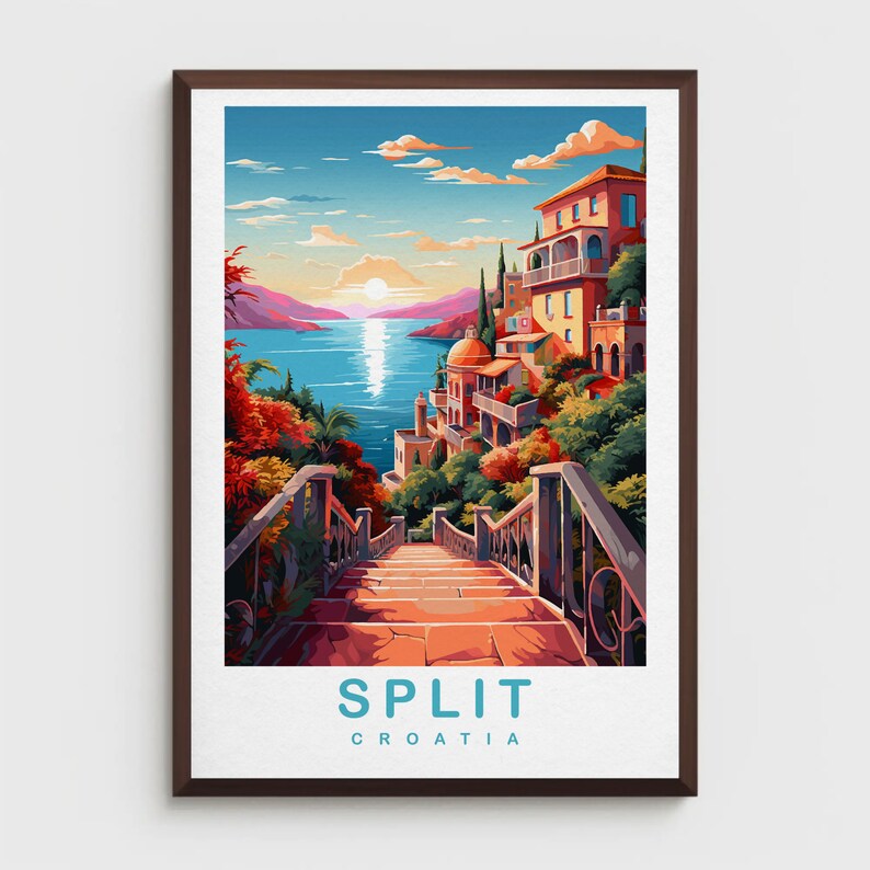 Split City Travel Poster | Printable Euro Décor