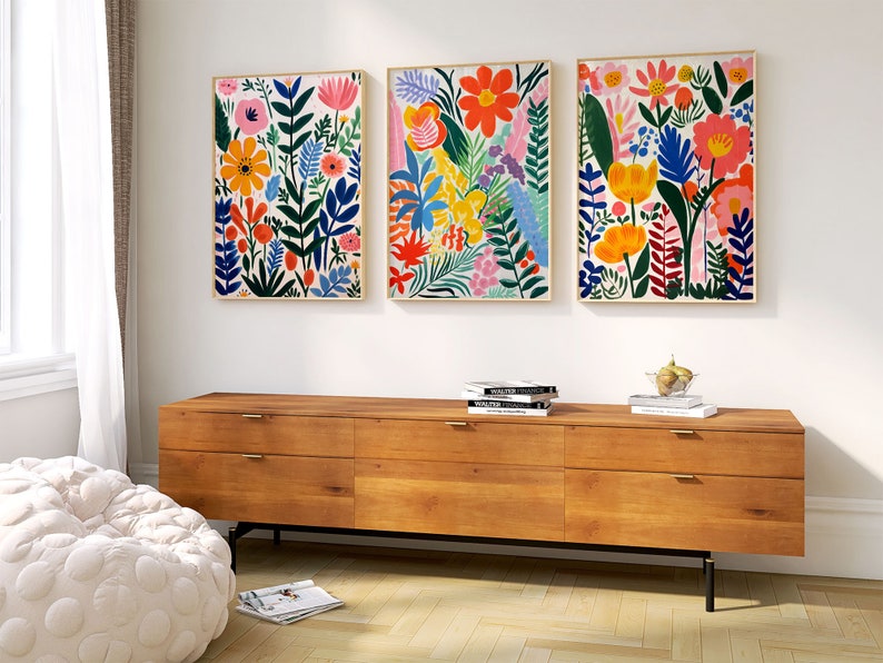 Matisse Style Floral Wall Art Set