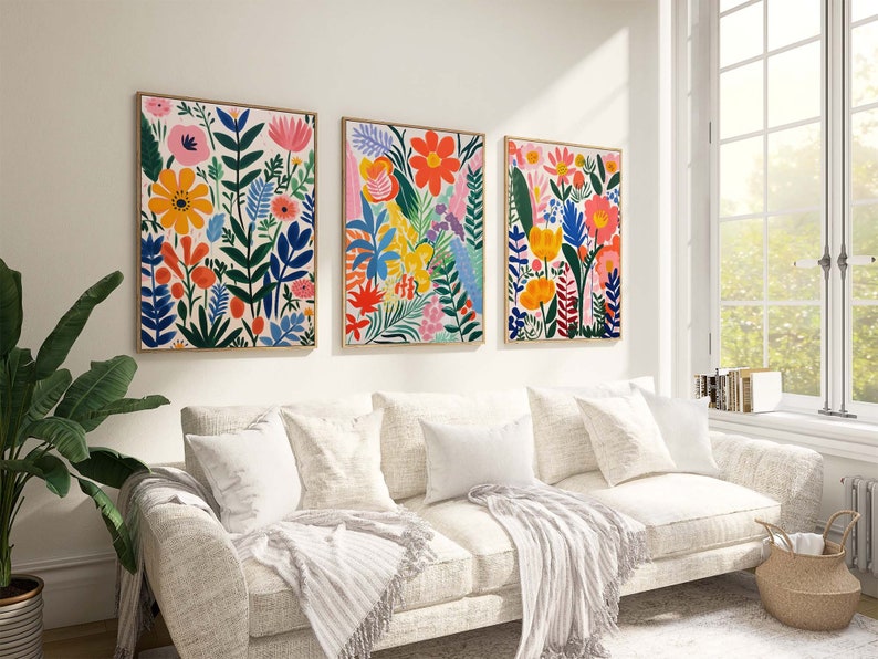 Matisse Style Floral Wall Art Set