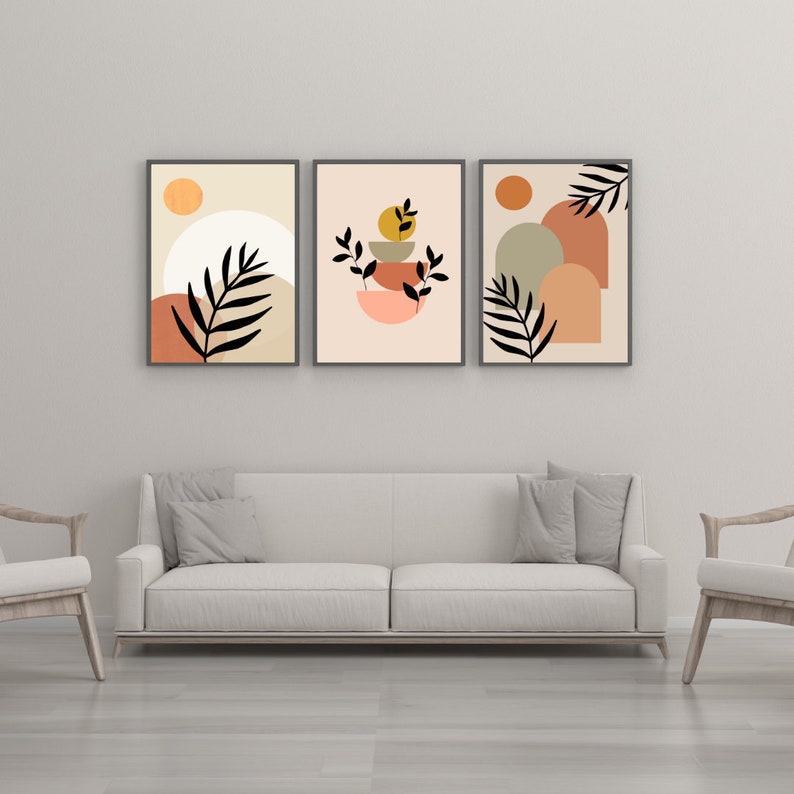 Abstract Boho Wall Art Prints (Set of 3)