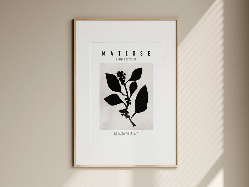 Henri Matisse Print Triptych: Abstract Botanical Wall Art