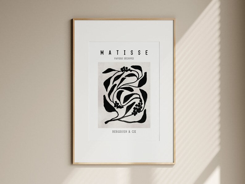 Henri Matisse Print Triptych: Abstract Botanical Wall Art