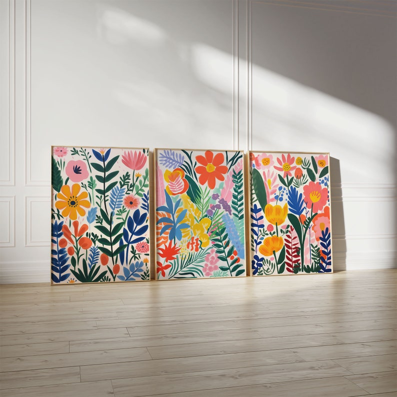 Matisse Style Floral Wall Art Set