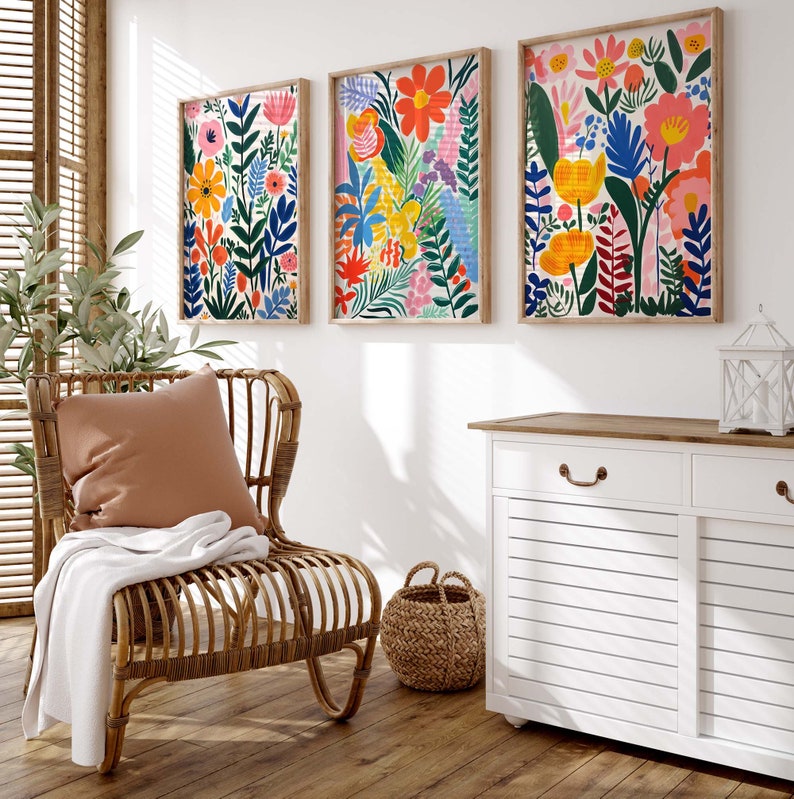 Matisse Style Floral Wall Art Set