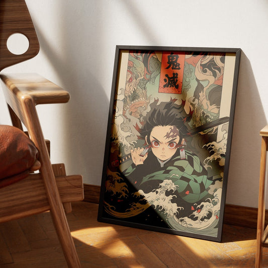 Stunning Anime Wall Art: Tanjirō Digital Poster