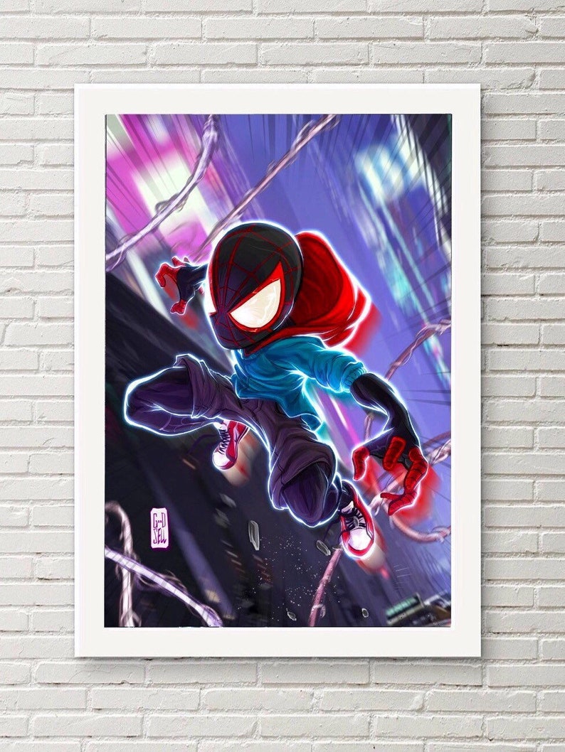 Marvel Miles Morales Kids Wall Art Print: Spider-Verse Superhero Poster