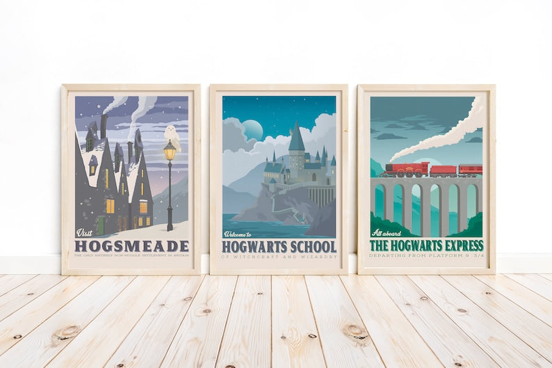 Magical Hogwarts Travel Posters (Set of 6)