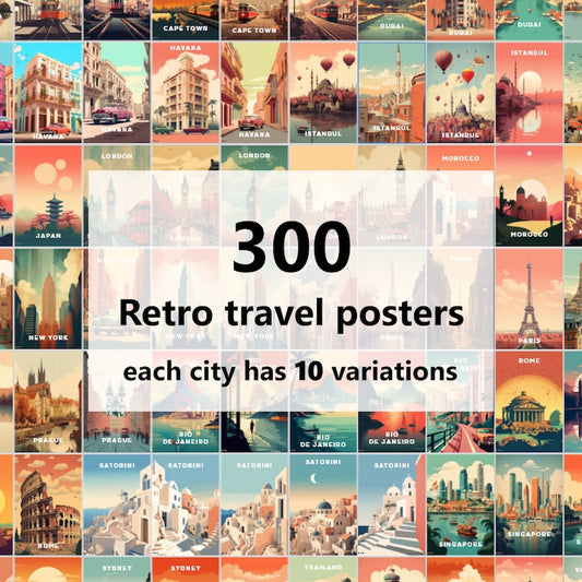 300 Retro Travel Prints: The Ultimate Travel Poster Collection