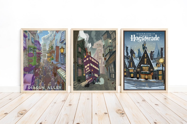 Magical Hogwarts Travel Posters (Set of 6)