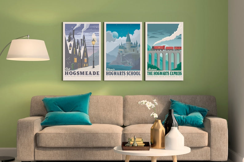 Magical Hogwarts Travel Posters (Set of 6)