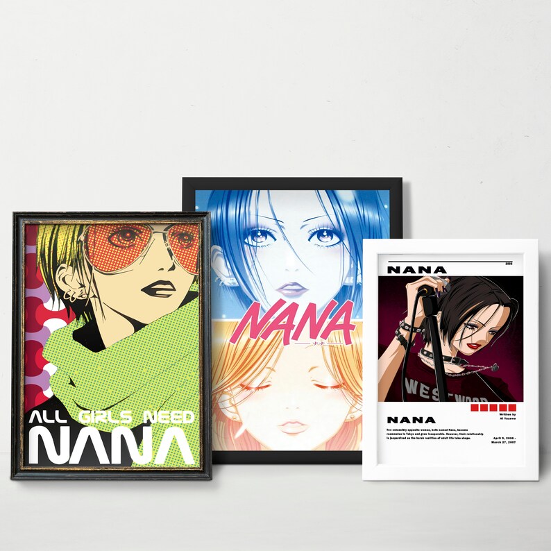 Nana Anime Poster Trio: Nana Komatsu and Nana Osaki Wall Art