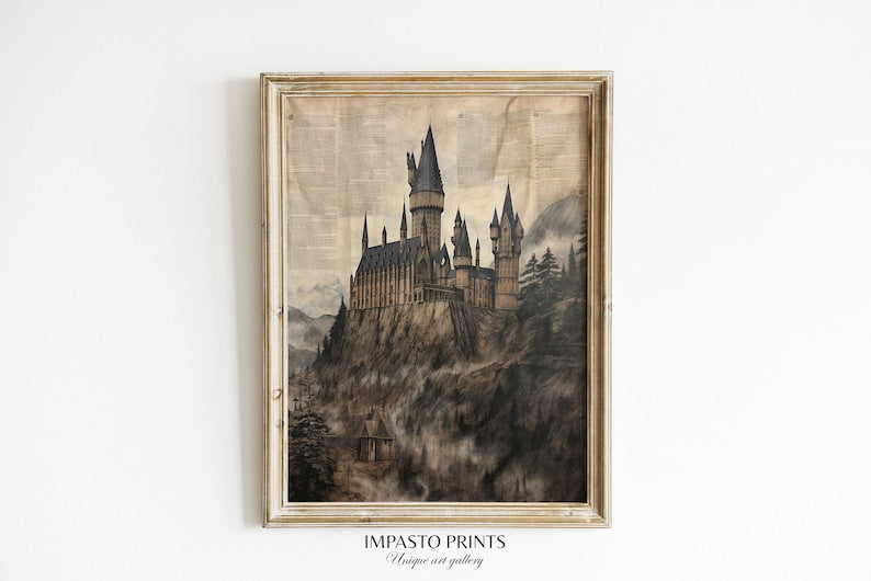 Vintage Wizards & Castle Poster