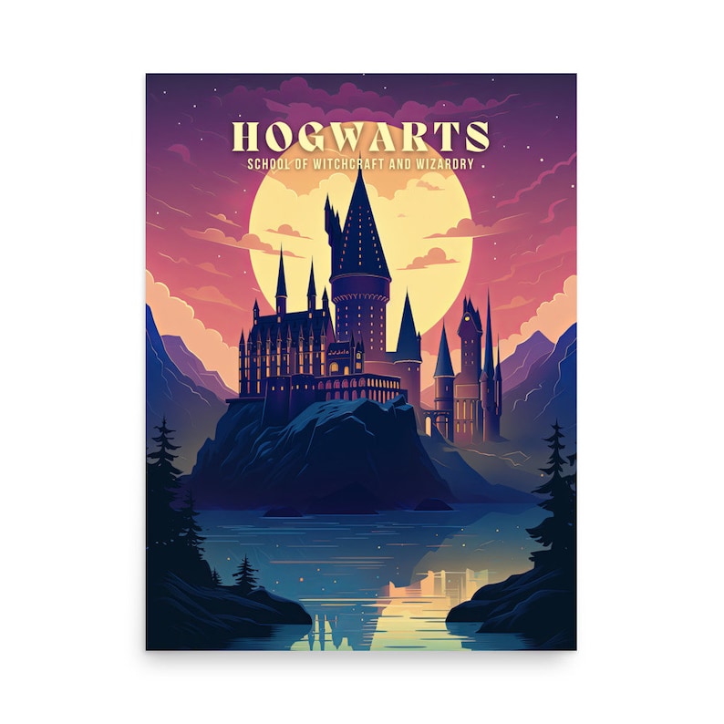 Magical Castle Art Print: Hogwarts Travel Poster