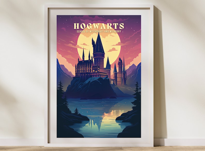 Magical Castle Art Print: Hogwarts Travel Poster