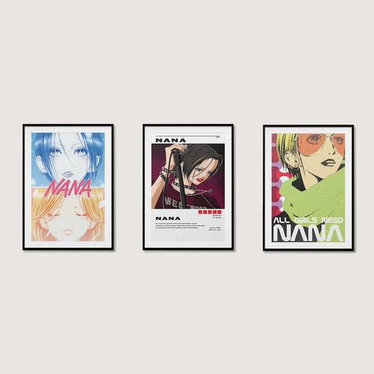 Nana Anime Poster Trio: Nana Komatsu and Nana Osaki Wall Art