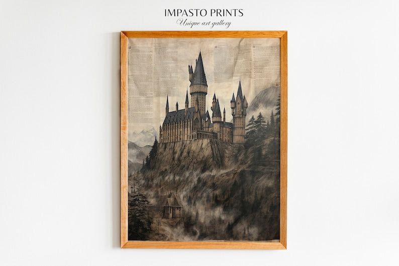 Vintage Wizards & Castle Poster