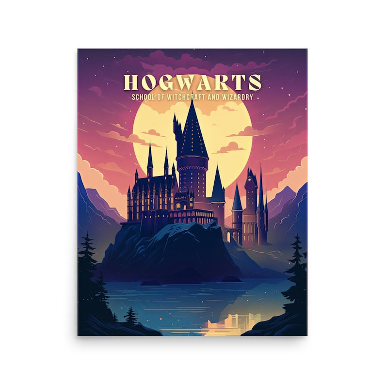 Magical Castle Art Print: Hogwarts Travel Poster