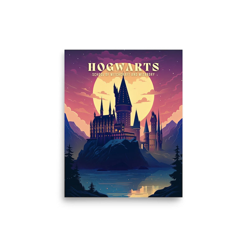 Magical Castle Art Print: Hogwarts Travel Poster