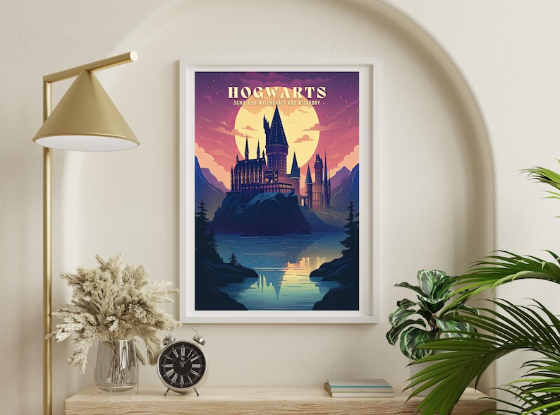 Magical Castle Art Print: Hogwarts Travel Poster