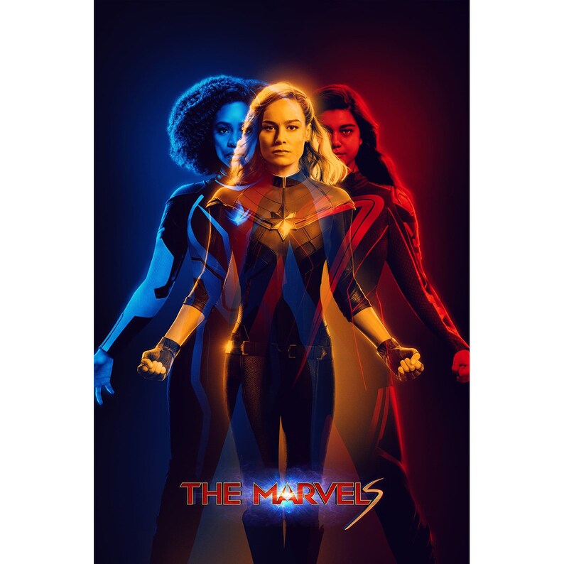 The Marvels Canvas Wall Art: Captain Marvel Poster for Home Decor