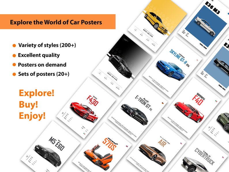 Porsche GT3 RS Car Poster: German Cars Decor for Kids, Boys, and Car Enthusiasts