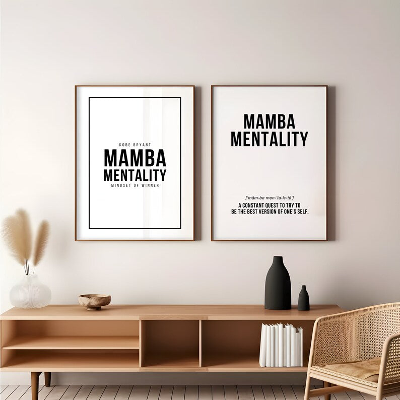 Mamba Mentality Posters: Black Mamba Motivation for Your Desk