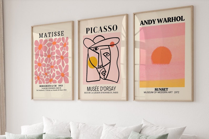 Modern Gallery Wall Art Bundle: Picasso, Andy Warhol, Matisse