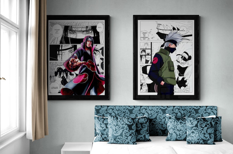 Anime Poster Quartet: Iconic Characters for Digital Display