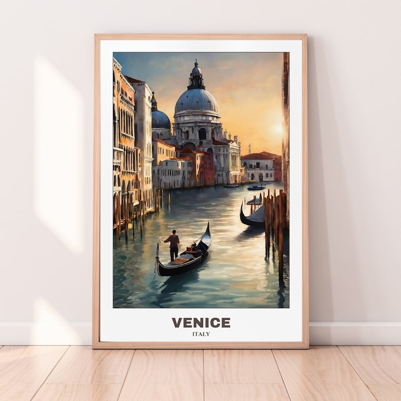 Charming Venice: Cityscape Painting Travel Poster