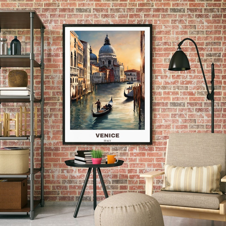 Charming Venice: Cityscape Painting Travel Poster