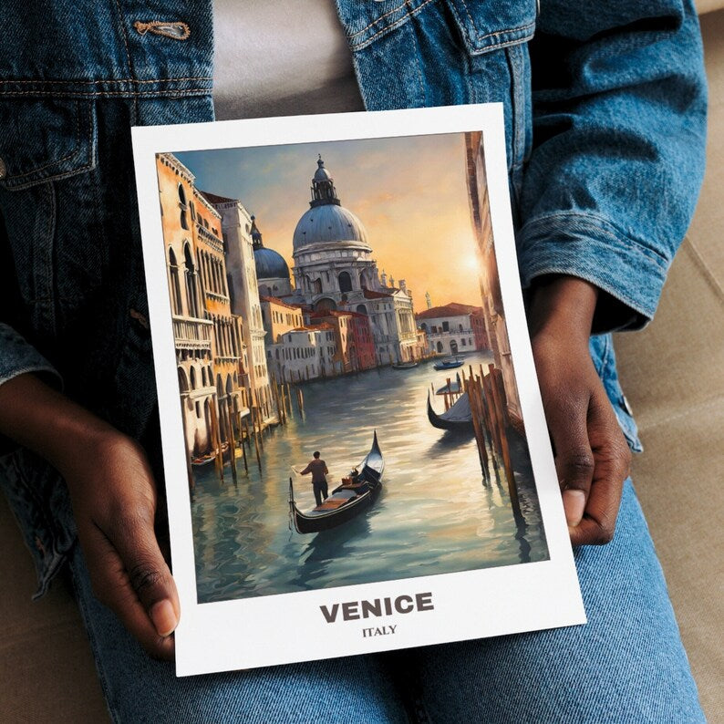 Charming Venice: Cityscape Painting Travel Poster