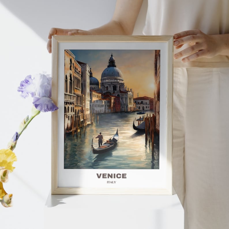 Charming Venice: Cityscape Painting Travel Poster