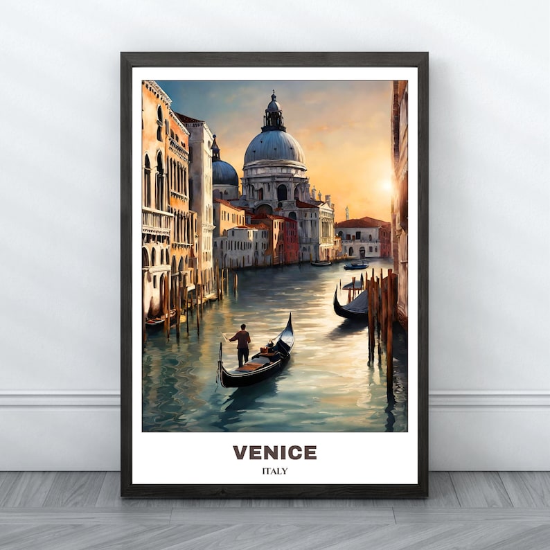 Charming Venice: Cityscape Painting Travel Poster