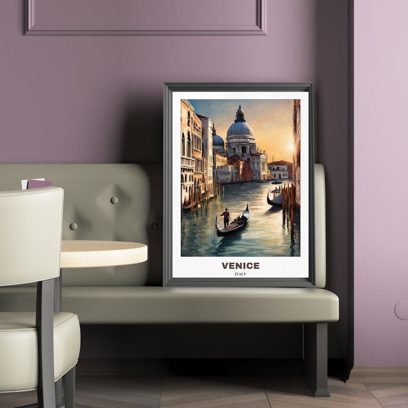 Charming Venice: Cityscape Painting Travel Poster