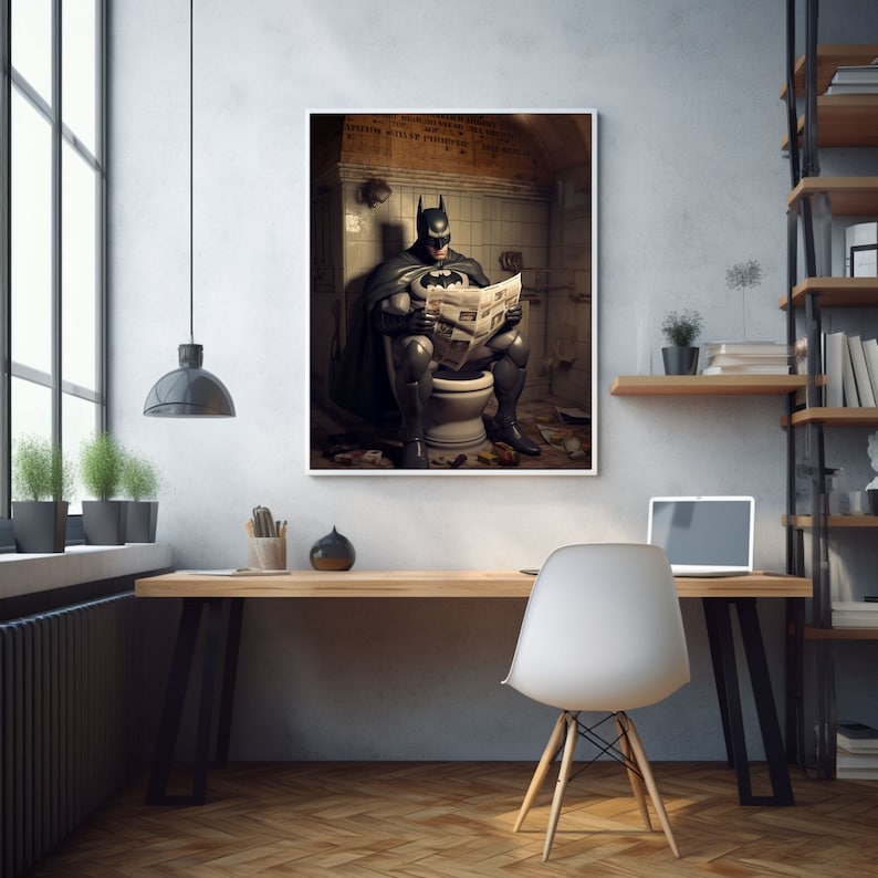 Batman: "Bat Signal Your Toilet Needs Cleaning"