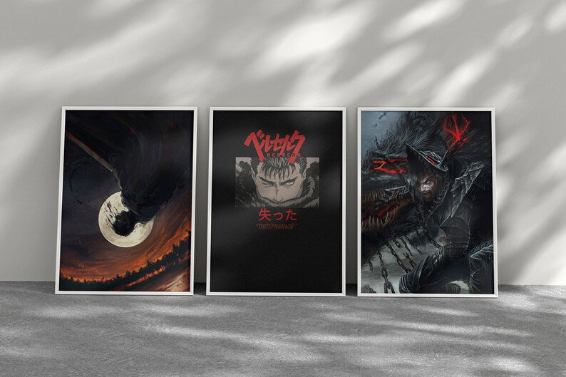 Stunning Anime Trio: Printable Wall Art Posters