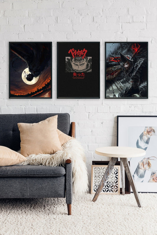 Stunning Anime Trio: Printable Wall Art Posters