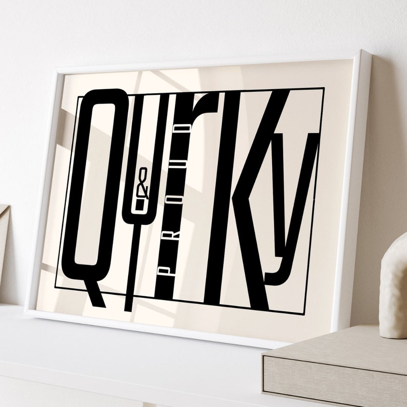 Quirky Typography Print: Minimalist Wall Art for Modern Spaces