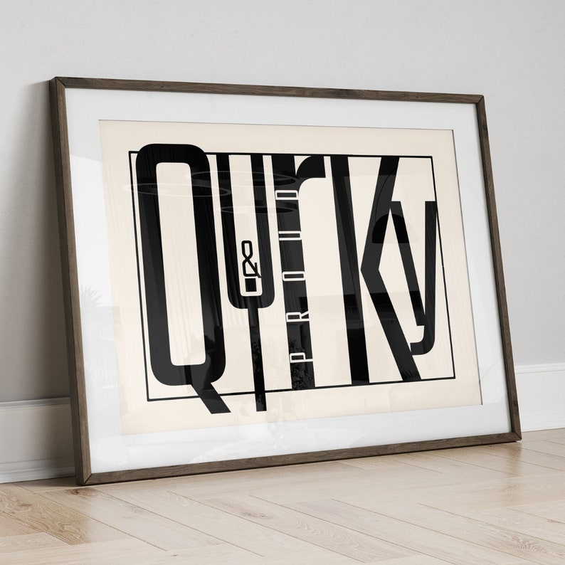 Quirky Typography Print: Minimalist Wall Art for Modern Spaces