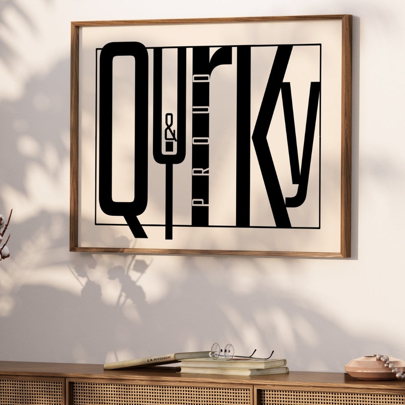 Quirky Typography Print: Minimalist Wall Art for Modern Spaces