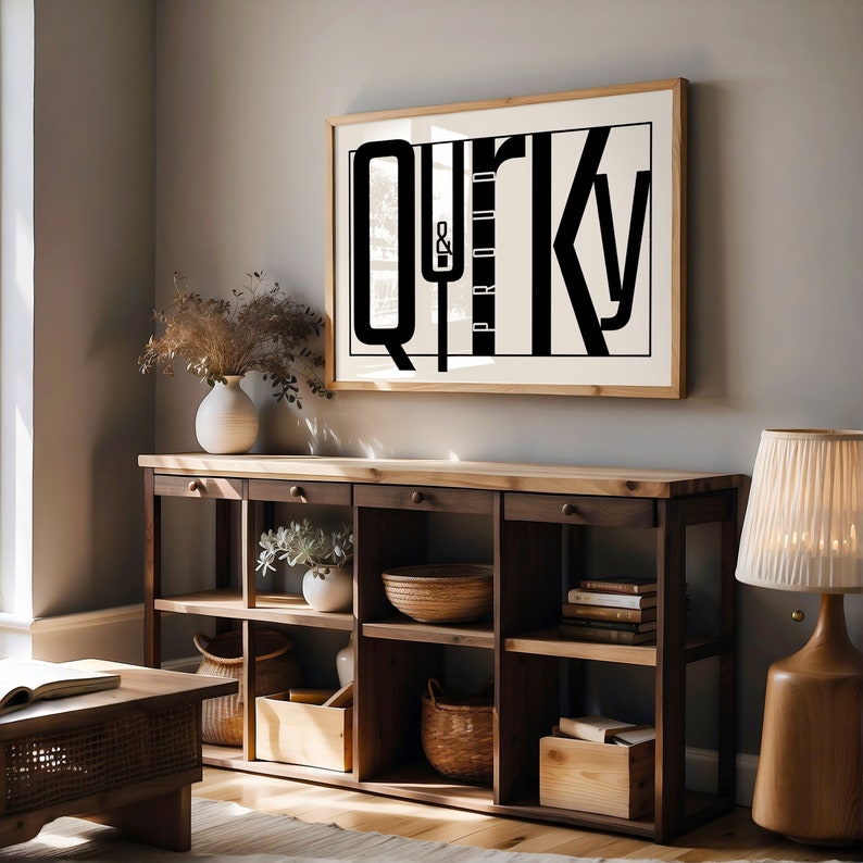 Quirky Typography Print: Minimalist Wall Art for Modern Spaces