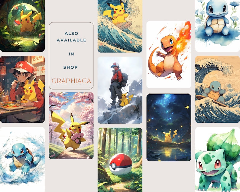 Charizard Comics Style Anime Poster, Printable Wall Art