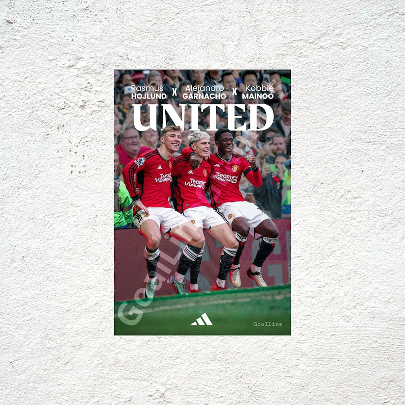 Manchester United Youth Stars: Garnacho, Hojland, Mainoo Poster