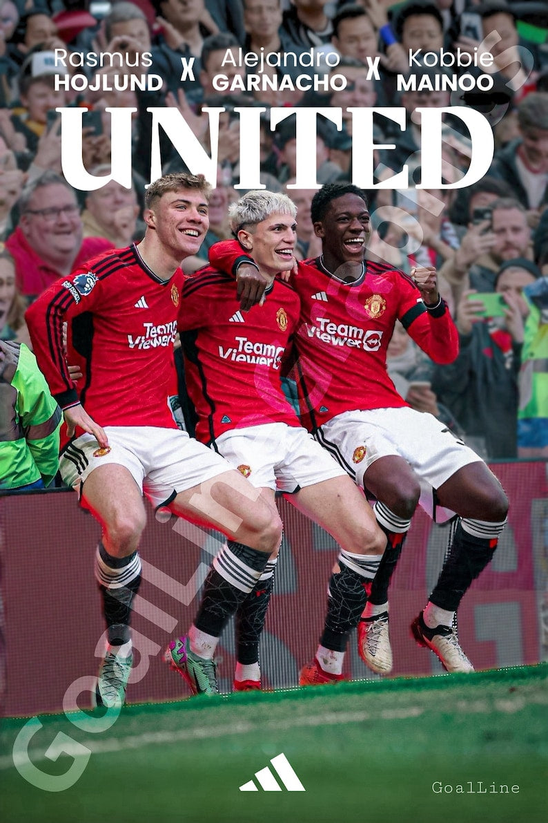 Manchester United Youth Stars: Garnacho, Hojland, Mainoo Poster