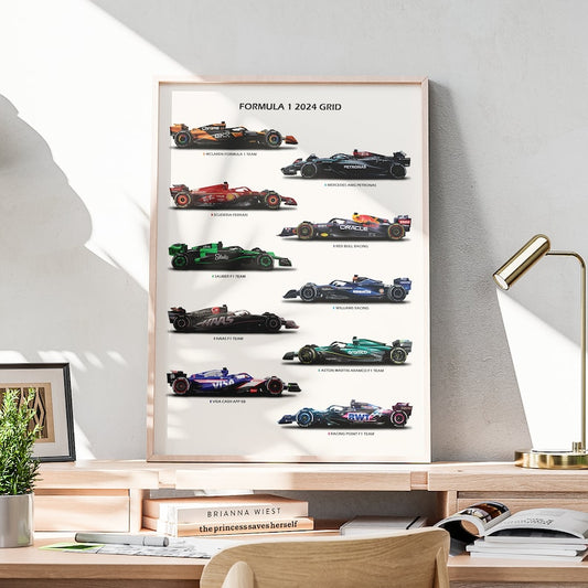 2024 F1 Grid Poster: Formula 1 Wall Art | Digital Download